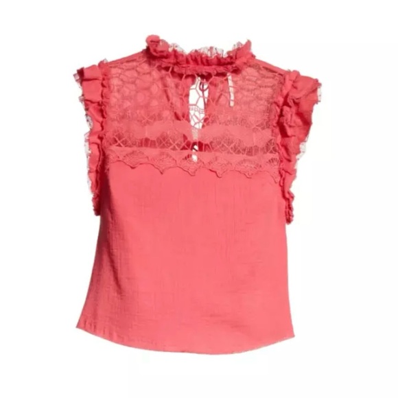 Women's Free People Simply Smiles Crochet Top, Size Large - looks Pink - Picture 5 of 12